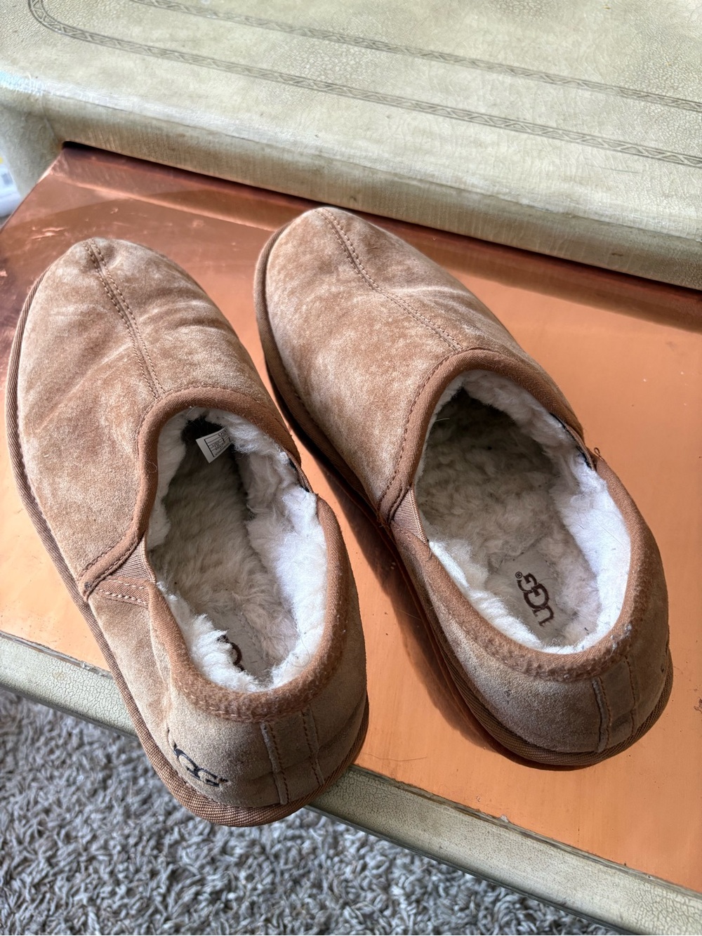 UGG women’s Suede Slip-On Loafers - Chestnut Brown